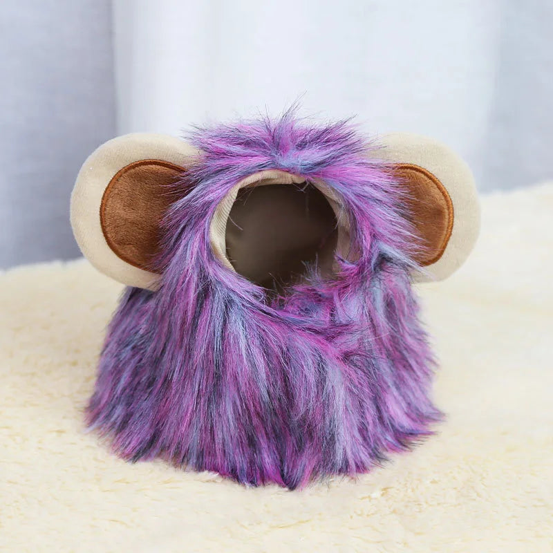 Lion Cattle Pattern Dog Costume Hat for Cat New Year Party Birthday Costume Pet Dogs Products Keep Warm Winter Puppy Accessories