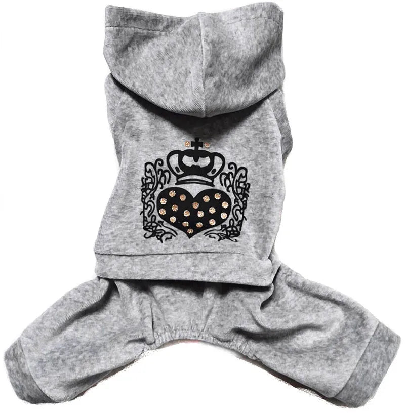 Soft Velvet Dog Jumpsuit Winter Dog Clothes Small Puppy Coat Pet Outfits Warm Dog Hoodies Clothing For Yorkie