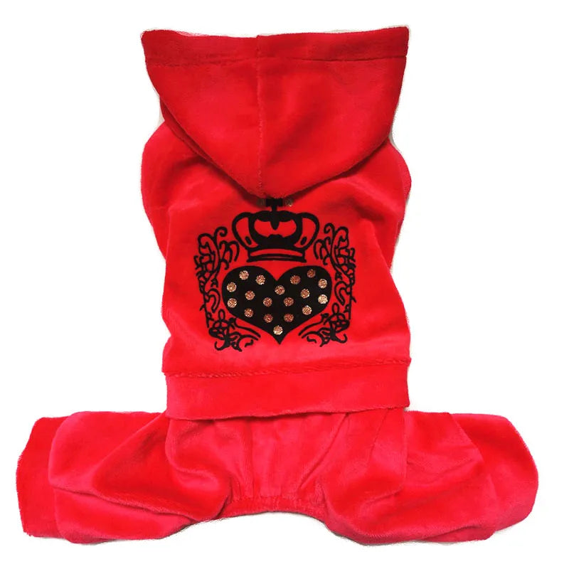 Soft Velvet Dog Jumpsuit Winter Dog Clothes Small Puppy Coat Pet Outfits Warm Dog Hoodies Clothing For Yorkie