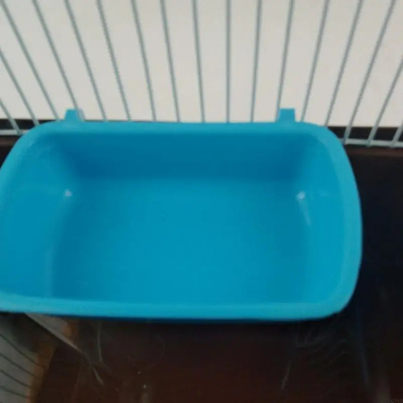 Q5WD Plastic Cage Hook Cup Bowl Rectangle Plastic for Bird Hamster Parrot Dogs