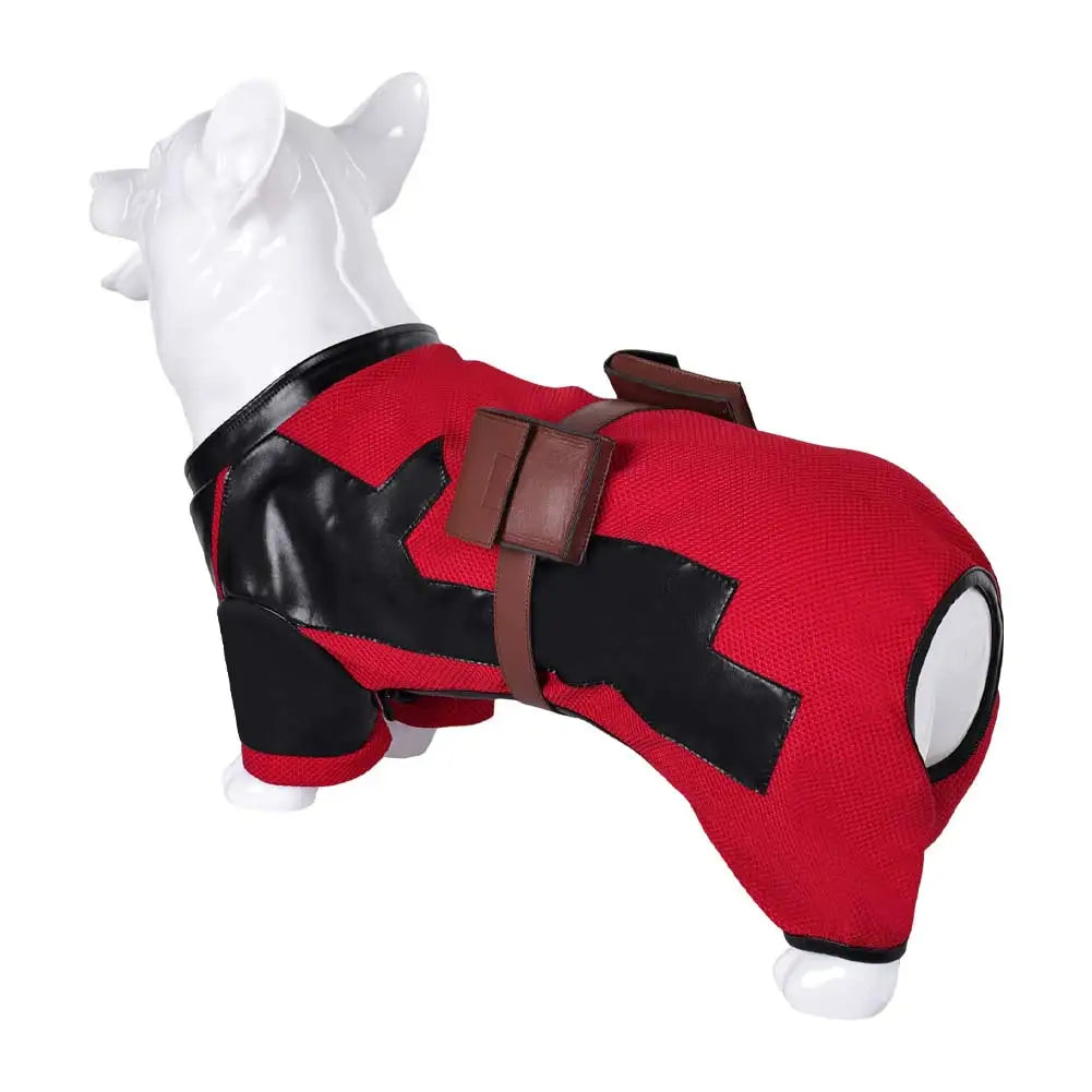 Pet Dogpool Costume Dead Cosplay Pool Dog Clothes Disguise for Small Large Dog Petsuit Belt Outfits Halloween Carnival Suit