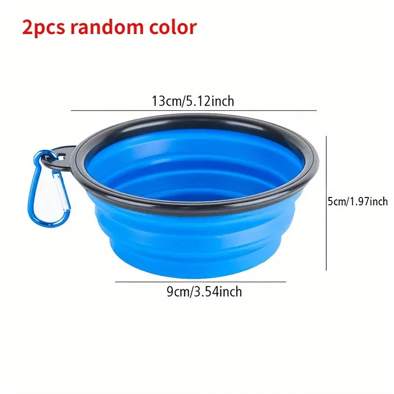 1pcs Pet Folding Bowl Outdoor Drinking Bowl Portable Cat and Dog Food Utensils Outdoor Travel Supplies Good Items