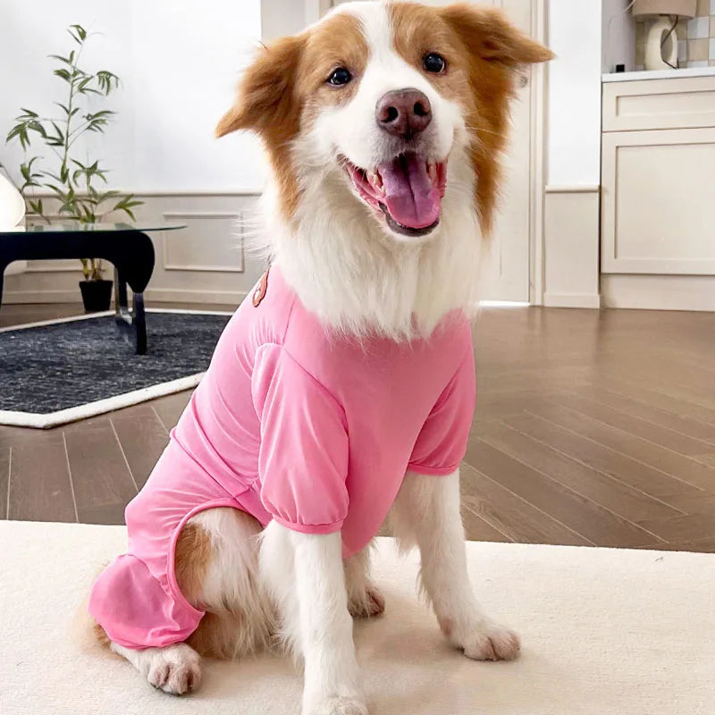 Bear Pajamas Summer Mesh Small Large Dog Clothes Jumpsuit Pink Blue Purple Yellow Pet Onesie For Small Big Dogs Labrador XS-4XL