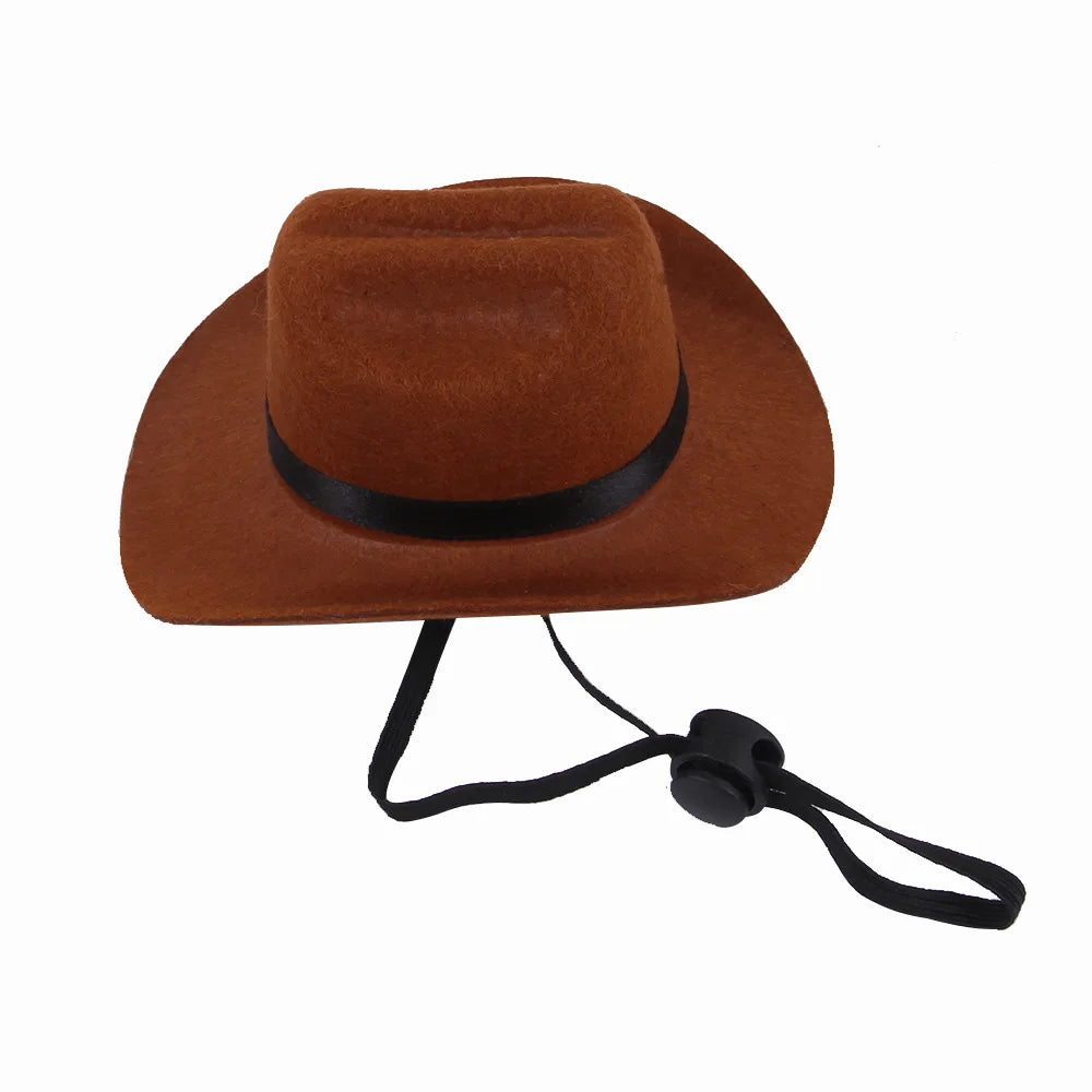 Pet Dog Cowboy Hat Headgear Cat Funny Headwear Outdoor Adjustable Dog Caps Performance Photo Props Cosplay Accessories
