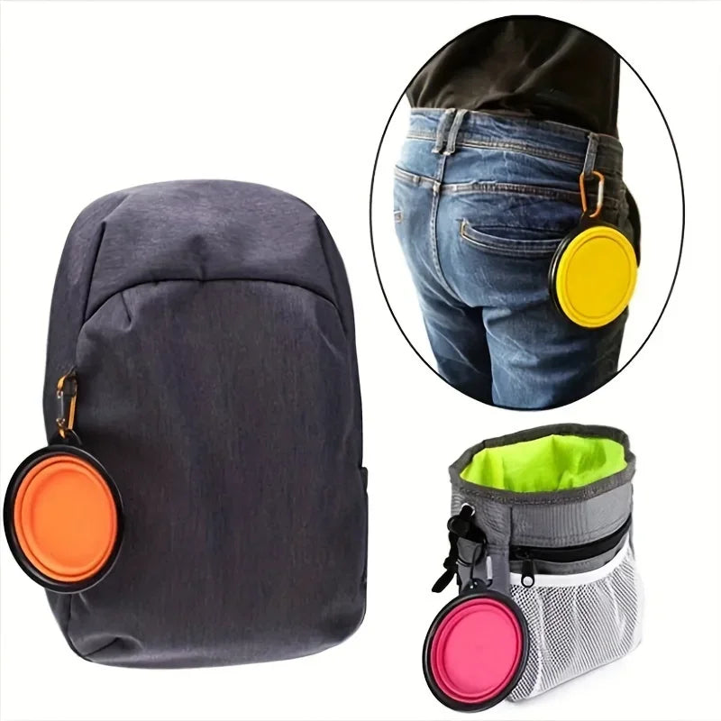 1pcs Pet Folding Bowl Outdoor Drinking Bowl Portable Cat and Dog Food Utensils Outdoor Travel Supplies Good Items