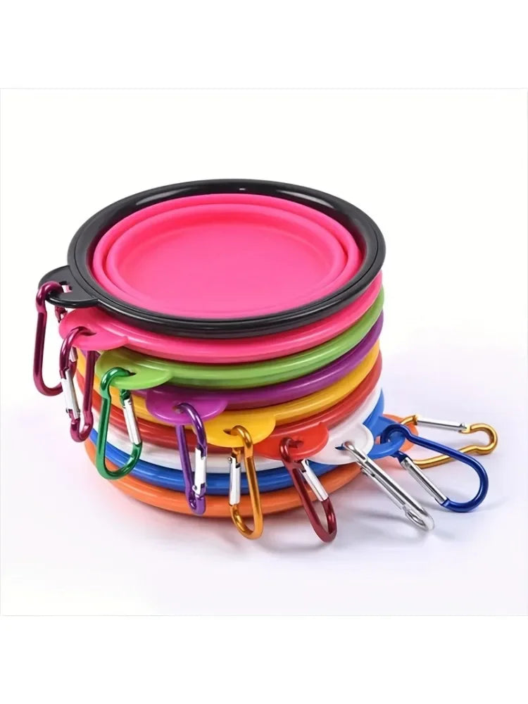 1pcs Pet Folding Bowl Outdoor Drinking Bowl Portable Cat and Dog Food Utensils Outdoor Travel Supplies Good Items