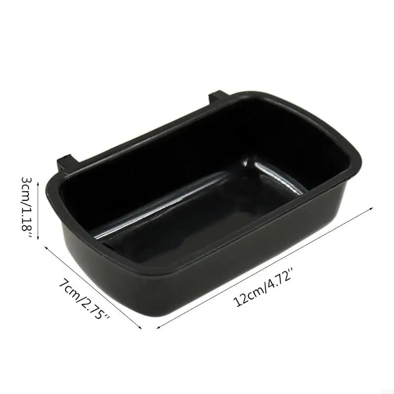 Q5WD Plastic Cage Hook Cup Bowl Rectangle Plastic for Bird Hamster Parrot Dogs