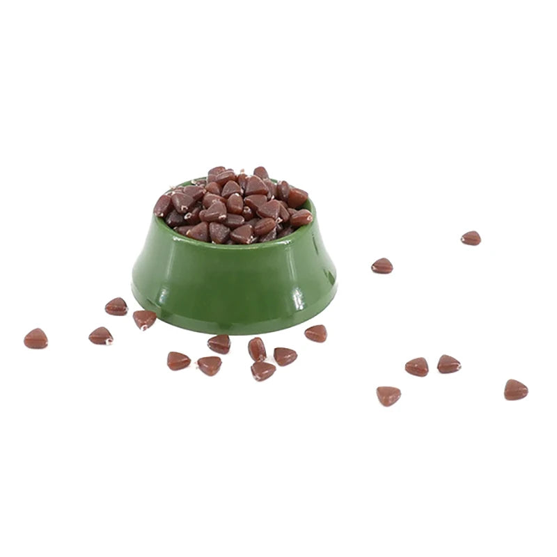 1/12 Dollhouse Miniature Pet Dog Cat Food On Bowl Kitchen Garden Decor Meow Food Bowl Doll House Accessories