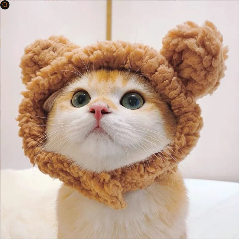 Pet Headwear Bear Hat Cat Costume Bear Hat Breathable Small Kitten Costume Pet Hat Headwear Hat For Pets Puppies Cats
