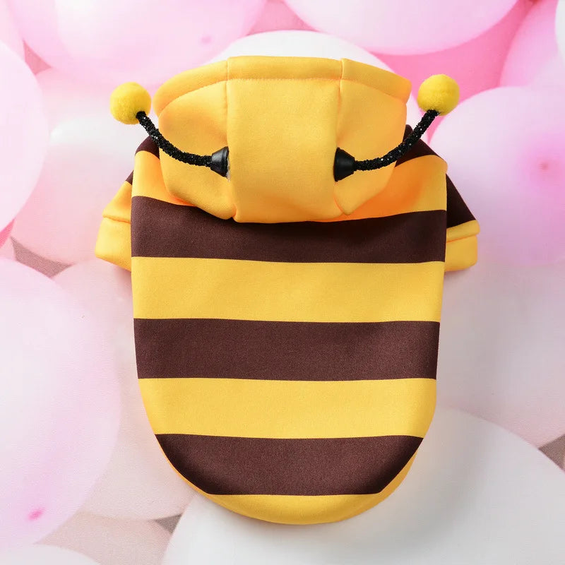Cute Pet Costume Sweater Dog Clothes for small dogs cats Cat Hoodies Bee Pets Puppy Coat Apparel Outfit Fleece chihuahua teddy