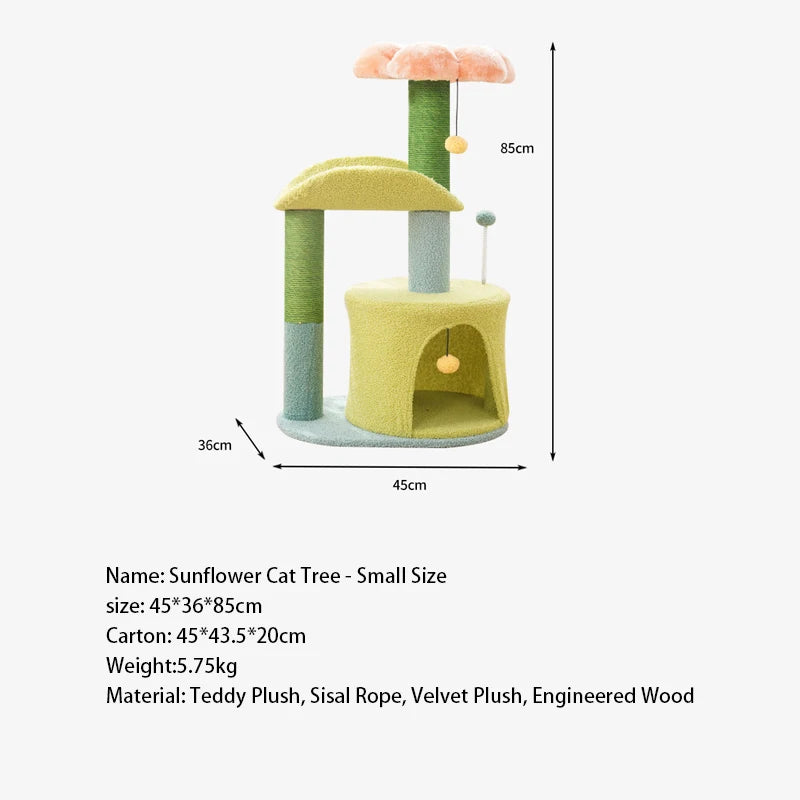 High Quality Cat Tree Tower Reliable Pet Toys Encouraging Healthy Exercise Durable Sisal Material Cute Style Carton Packing