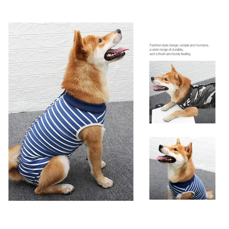 Modal Dog Recovery Clothing Pet Sterilization Surgery Suit Anti Licking Wounds Dog Shirt for Large Dogs Four-legged Jumpsuit