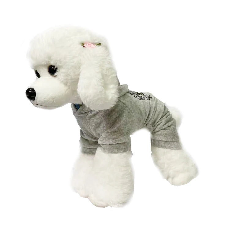 Soft Velvet Dog Jumpsuit Winter Dog Clothes Small Puppy Coat Pet Outfits Warm Dog Hoodies Clothing For Yorkie