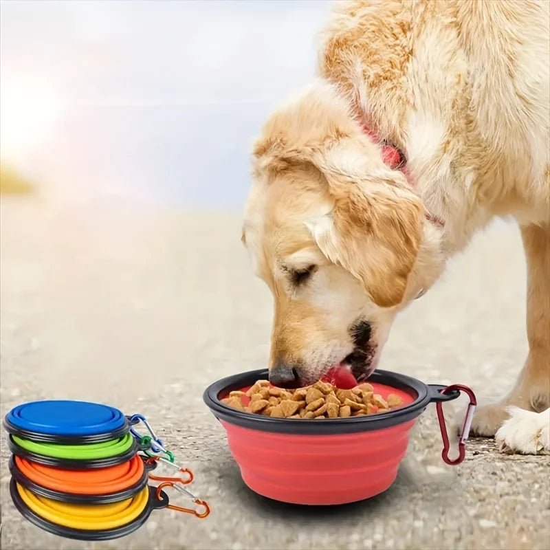1pcs Pet Folding Bowl Outdoor Drinking Bowl Portable Cat and Dog Food Utensils Outdoor Travel Supplies Good Items