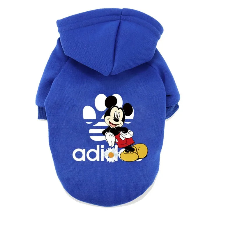 Disney Winter Dog Clothes Warm Cartoon Hoodies Coat Clothes for Small Dogs Bull Yorkshire Pet Clothing Autumn Puppy Dog Costume