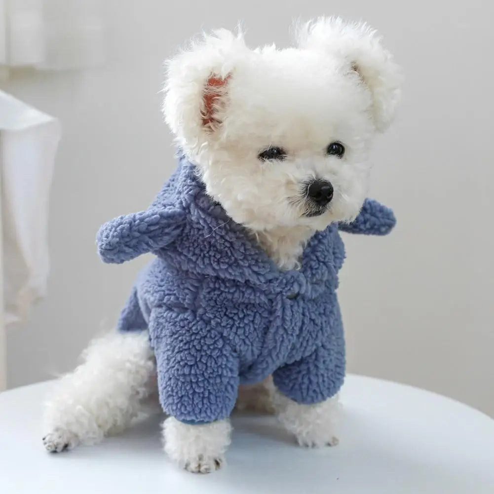 Fleece Dog Hoodie, Shark Sweatshirt, 2-Feet with Hat, Pet Clothes, Dogs Costumes, Dog Supplies, Winter