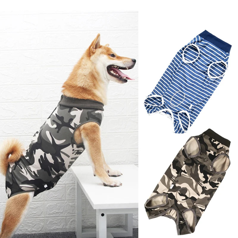 Modal Dog Recovery Clothing Pet Sterilization Surgery Suit Anti Licking Wounds Dog Shirt for Large Dogs Four-legged Jumpsuit