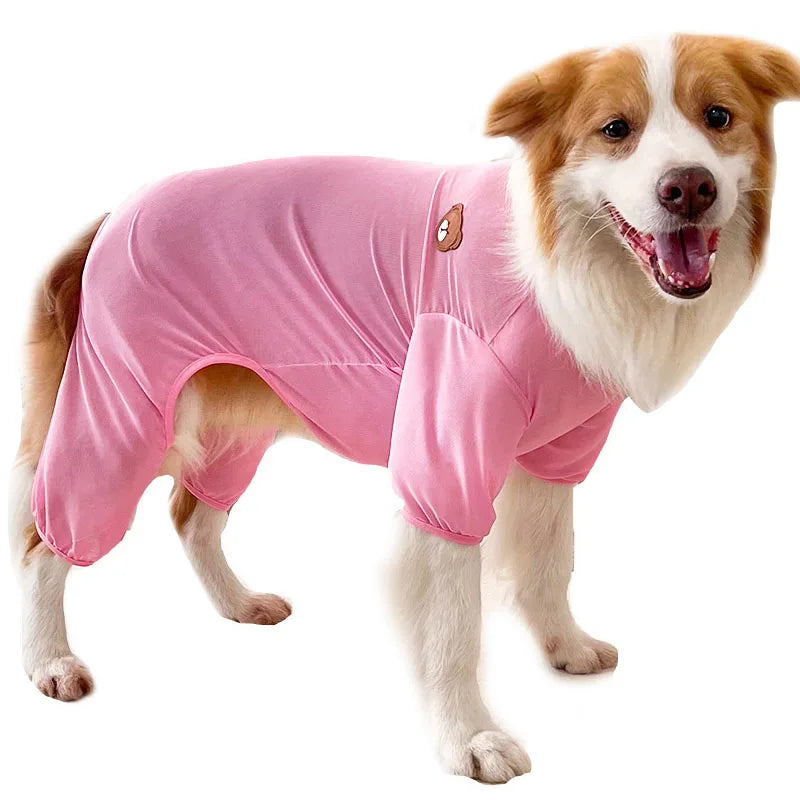Bear Pajamas Summer Mesh Small Large Dog Clothes Jumpsuit Pink Blue Purple Yellow Pet Onesie For Small Big Dogs Labrador XS-4XL