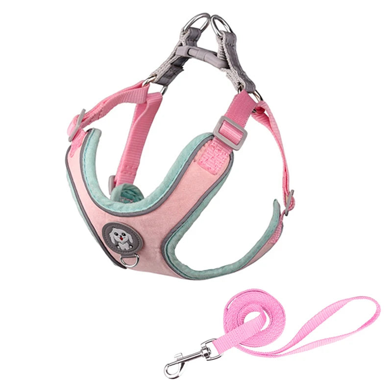 Adjustable Dog Harness Vest No Pull Cute Puppy Harness Leash Set Chihuahua Pet Supplies For Small Medium Dogs Walking Running