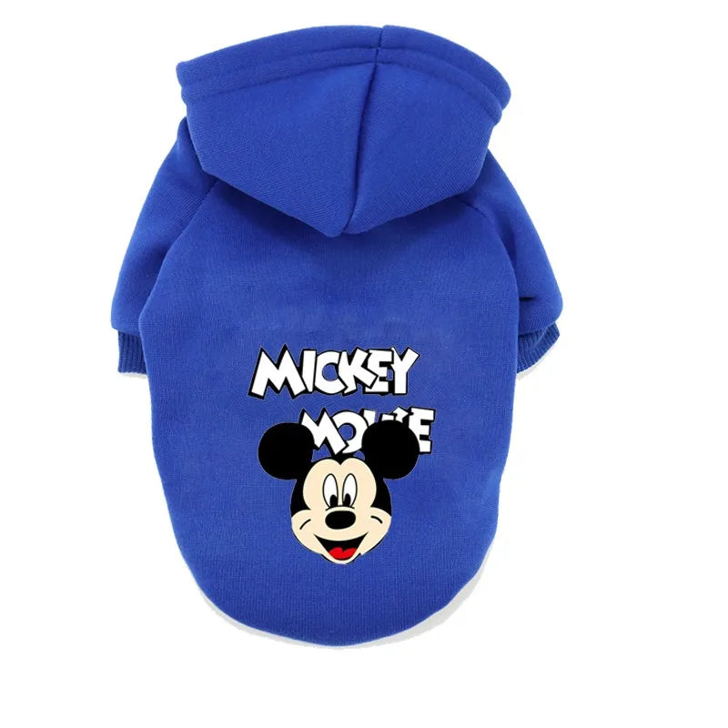 Disney Winter Dog Clothes Warm Cartoon Hoodies Coat Clothes for Small Dogs Bull Yorkshire Pet Clothing Autumn Puppy Dog Costume