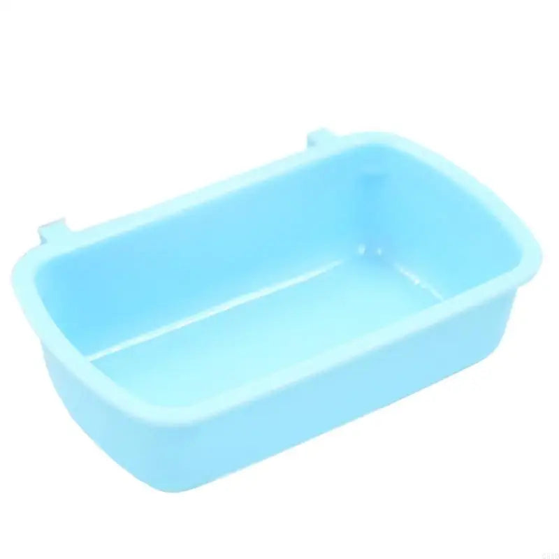 Q5WD Plastic Cage Hook Cup Bowl Rectangle Plastic for Bird Hamster Parrot Dogs