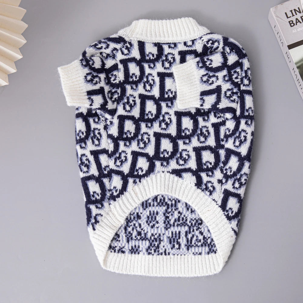 New Autumn and Winter Luxury Pet Sweater High Elastic Double Layer Warm Corgi Dachshund Dog Clothes