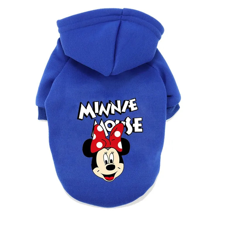 Disney Winter Dog Clothes Warm Cartoon Hoodies Coat Clothes for Small Dogs Bull Yorkshire Pet Clothing Autumn Puppy Dog Costume