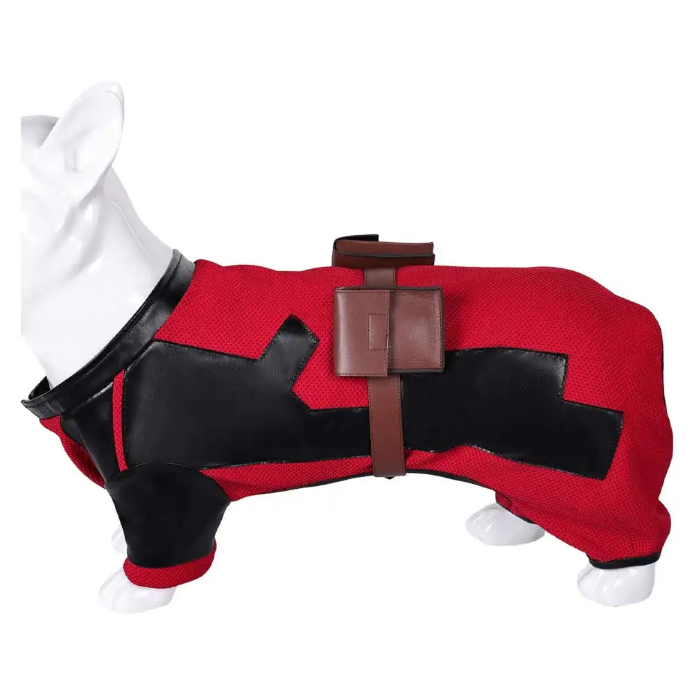 Pet Dogpool Costume Dead Cosplay Pool Dog Clothes Disguise for Small Large Dog Petsuit Belt Outfits Halloween Carnival Suit