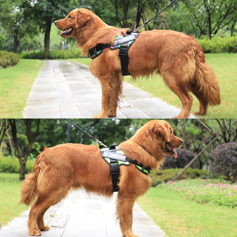KOMMILIFE Nylon Adjustable Dog Harness Personalized Pet K9 Harness For Dogs Reflective Breathable Pet Dog Harness No Pull