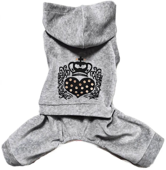 Soft Velvet Dog Jumpsuit Winter Dog Clothes Small Puppy Coat Pet Outfits Warm Dog Hoodies Clothing For Yorkie