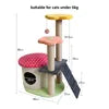 Eco Friendly Christmas Tall 4-Level Cat Condo Multiple Entry Points Hidden Caves Sisal Covered Posts Plush Padded Resting Areas