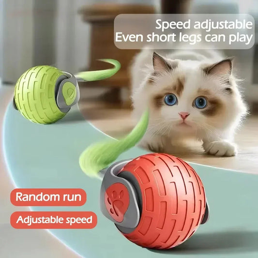Speedy Tail 2.0 Interactive Cat Toy Rechargeable Smart Electric Rolling Ball with 2 Modes Automatic Simulated Tail for Cats