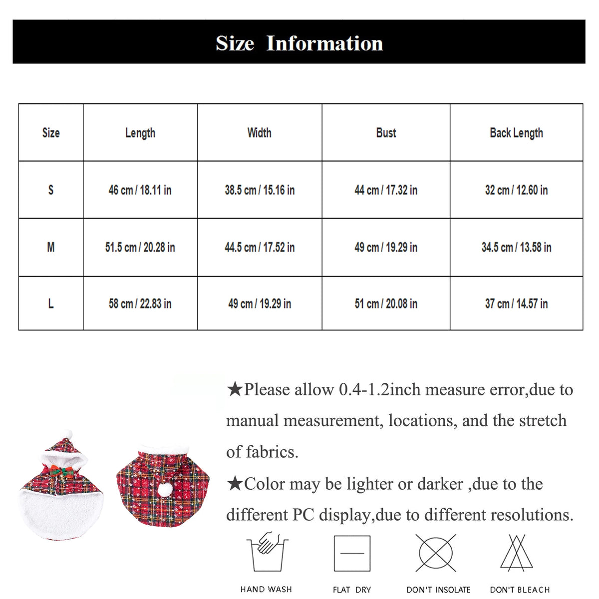 Pet Christmas Cape Christmas Plaid Pet Cape with Hood Festive Cosplay Cloak Warm Fleece Lined Costume for Dogs Cats Accessories