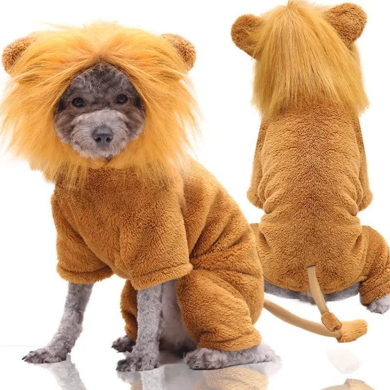 Pet Halloween Costume, Cute Animal Shape Fleece Dog Cat Hoodie, Warm Cosplay Outfit for Small Medium Dogs & Cats