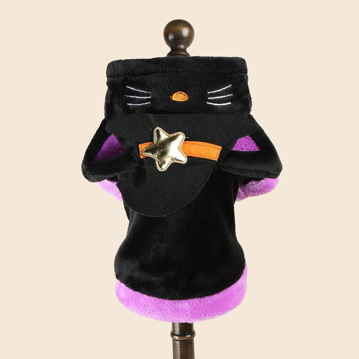 Halloween Pet Hoodie Fleece Dog Sweater Pumpkin Skeleton Cat Costume Warm Plush Coat for Small Medium Dogs Cats Puppy Winter