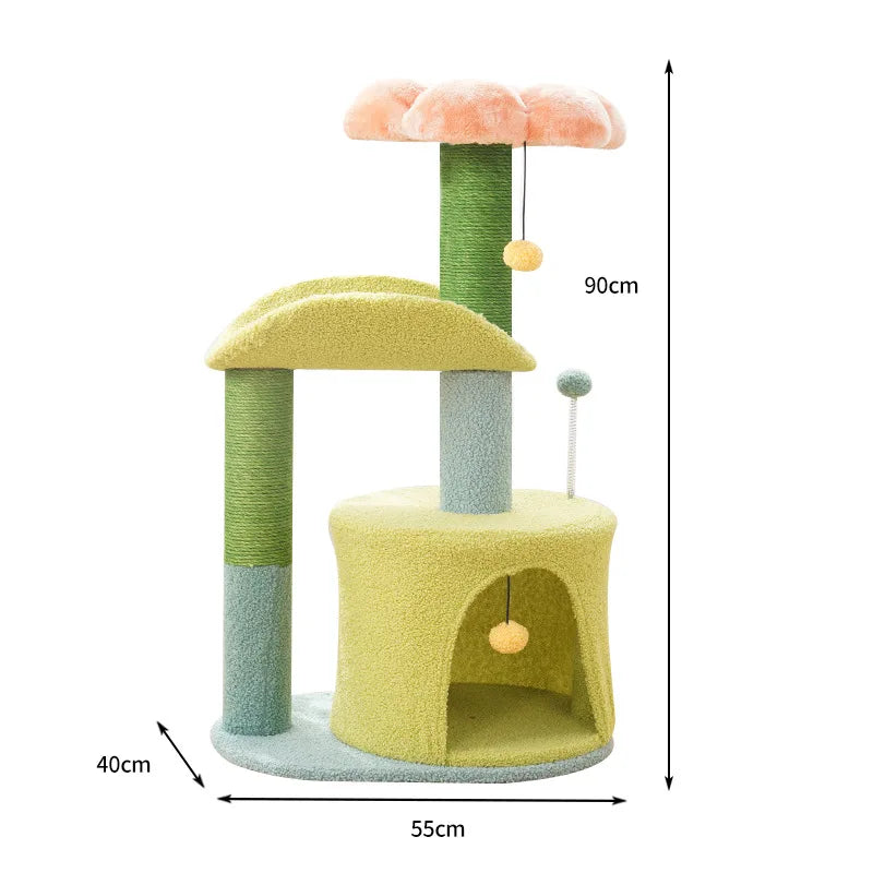 High Quality Cat Tree Tower Reliable Pet Toys Encouraging Healthy Exercise Durable Sisal Material Cute Style Carton Packing
