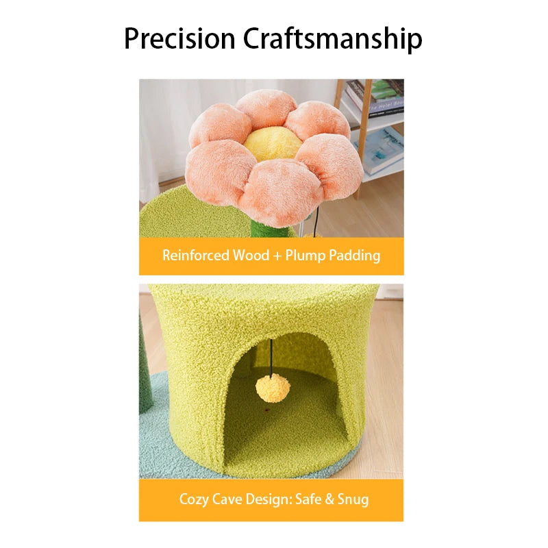 High Quality Cat Tree Tower Reliable Pet Toys Encouraging Healthy Exercise Durable Sisal Material Cute Style Carton Packing
