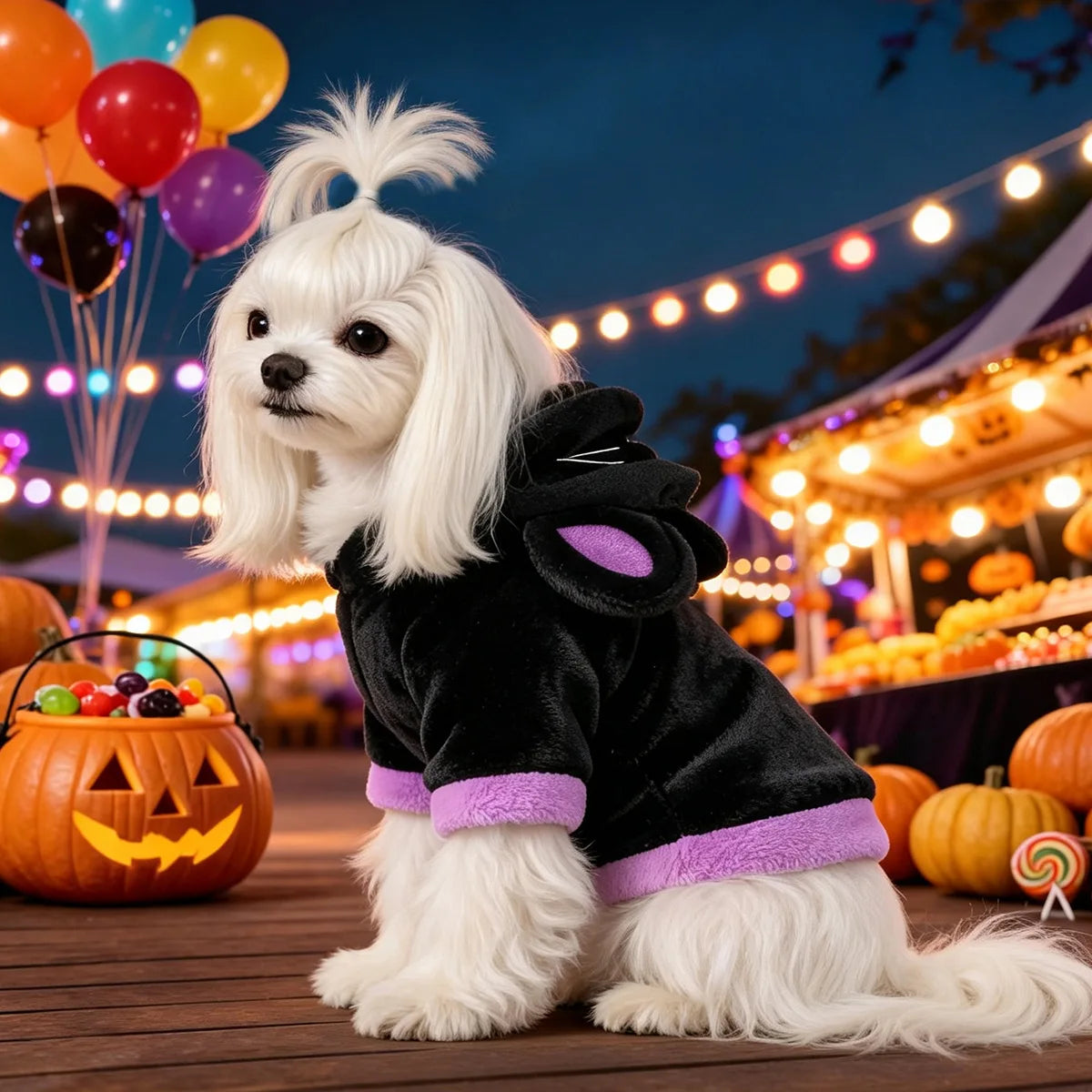 Halloween Pet Hoodie Fleece Dog Sweater Pumpkin Skeleton Cat Costume Warm Plush Coat for Small Medium Dogs Cats Puppy Winter