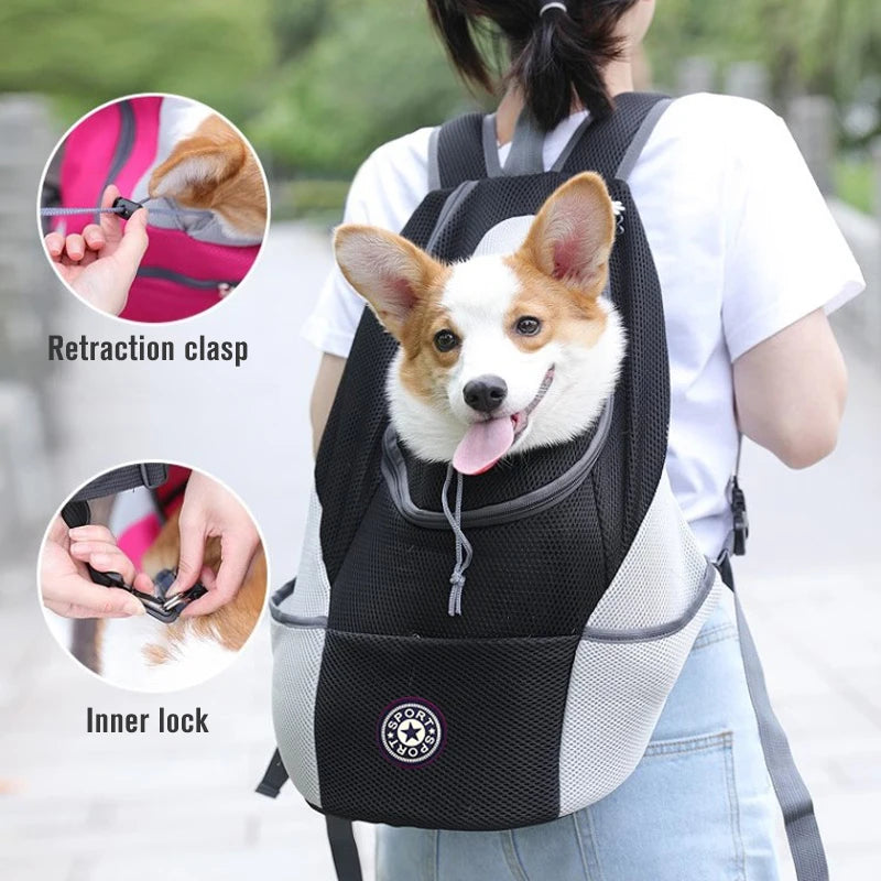 Pet Dog Carrier Bag Carrier For Dogs Backpack Out Double Shoulder Portable Travel Backpack Outdoor Pet Carrier Bag Travel Set