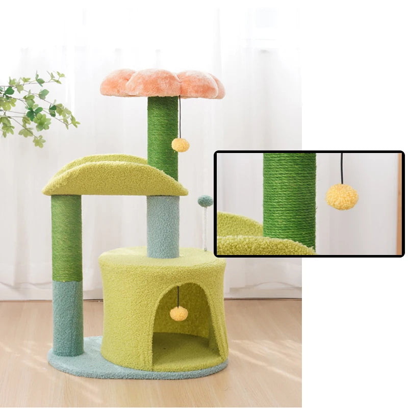 High Quality Cat Tree Tower Reliable Pet Toys Encouraging Healthy Exercise Durable Sisal Material Cute Style Carton Packing