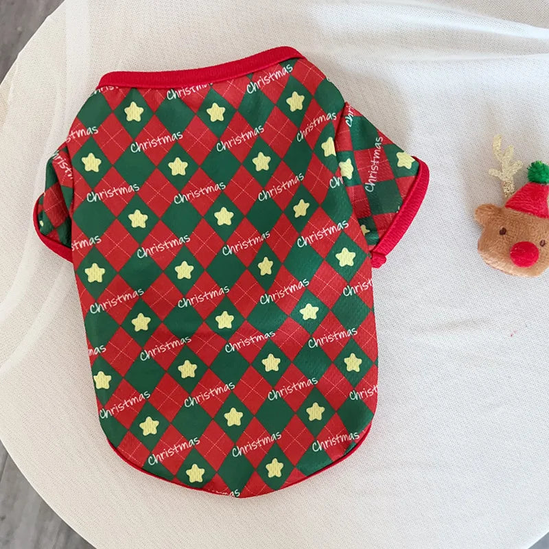 Christmas Dog Sweater CartoonPrint Teddy Bear Pet Hoodie –Cute Cat Puppy Knitted Jumper WarmXmas Costume Outfit Wholesale