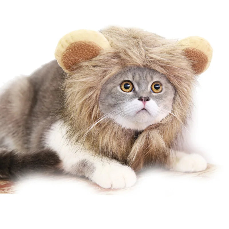 Lion Cattle Pattern Dog Costume Hat for Cat New Year Party Birthday Costume Pet Dogs Products Keep Warm Winter Puppy Accessories