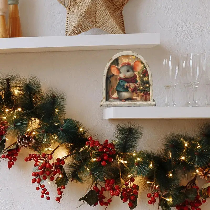 Cute Christmas Small Mouse Hole Wall Stickers Xmas Decoration For Home Noel Navidad Merry Christmas New Year Accessories