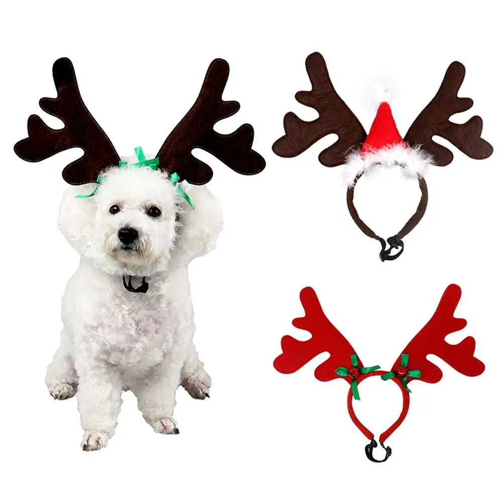Christmas Pet Headband Deer Horn Hat Costume Dog Puppy Cat Cosplay Party Dress Up Product Pet Supplies