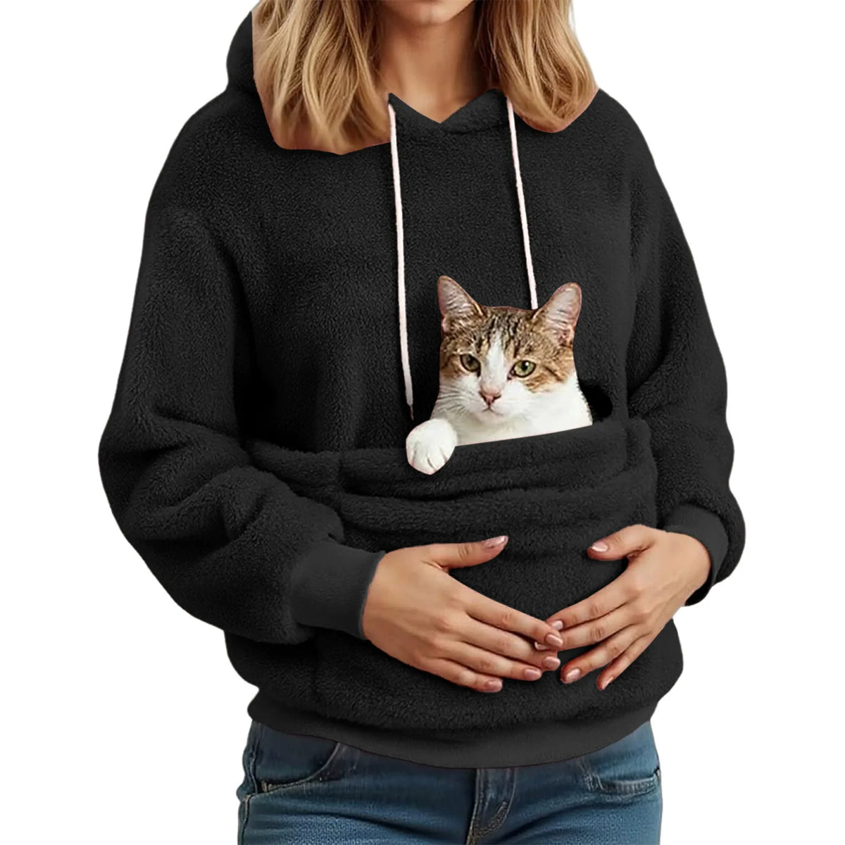 Pet Carrier Hoodie Cat Dog Bag Long Sleeve Fashion Women Hoodies Casual Fleece Pocket Hooded Autumn Winter Sweatshirt Pullovers