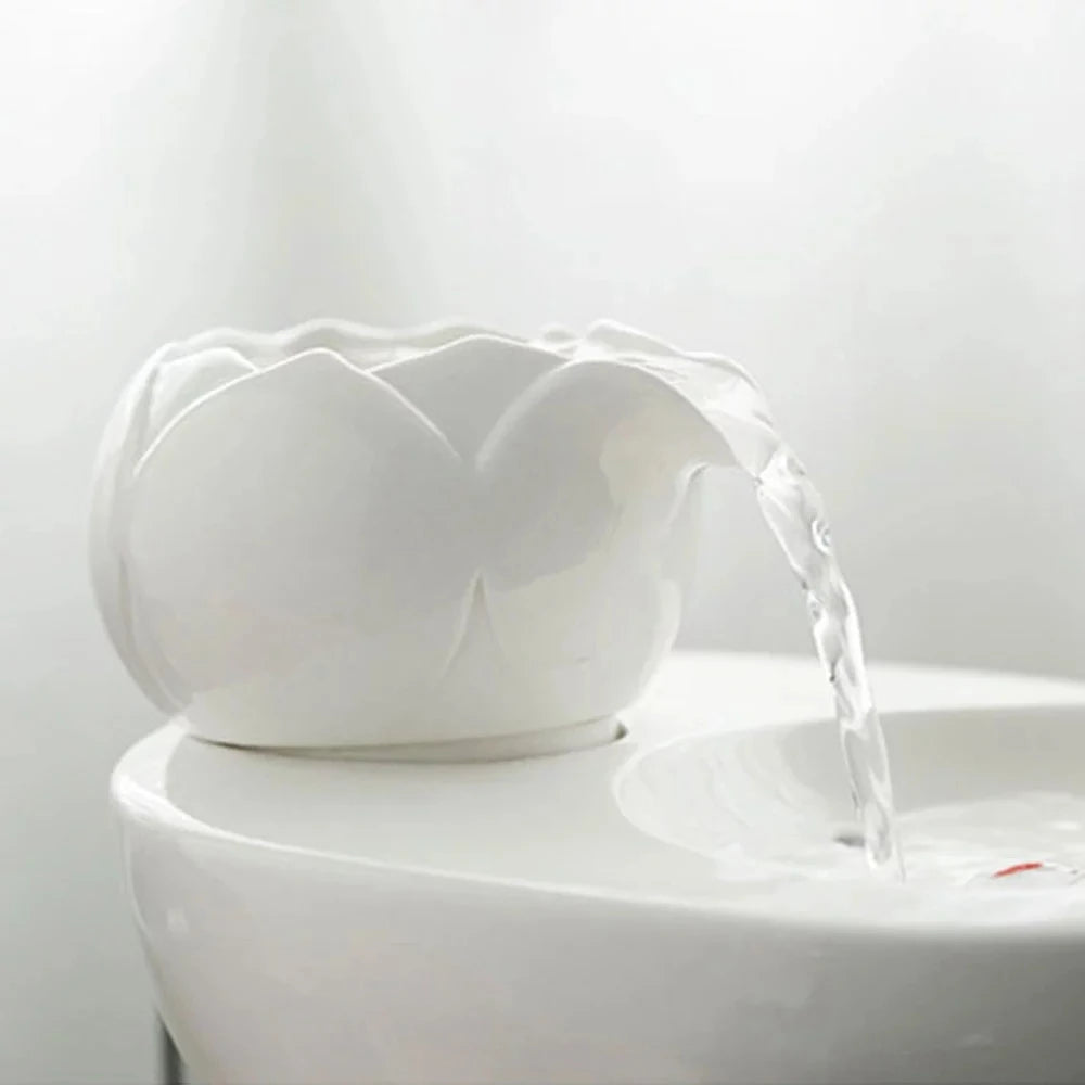Cats Dogs Electric Ceramic Vintage Rabbit Round Basin Drinking Fountain Automatic Circulating Bowl Feeding