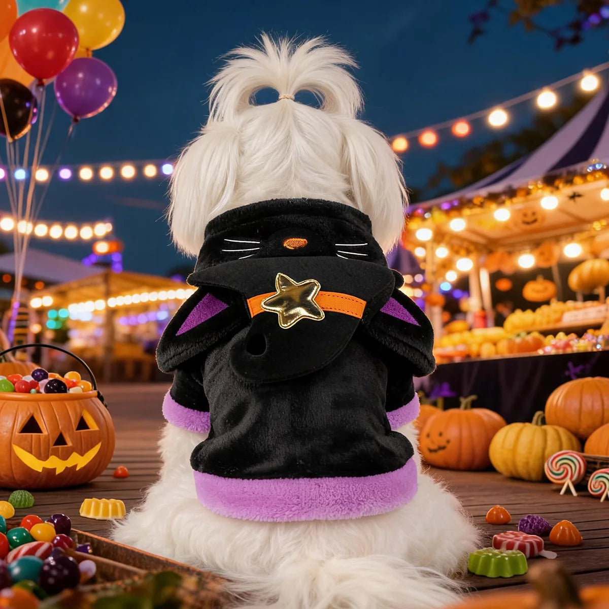 Halloween Pet Hoodie Fleece Dog Sweater Pumpkin Skeleton Cat Costume Warm Plush Coat for Small Medium Dogs Cats Puppy Winter