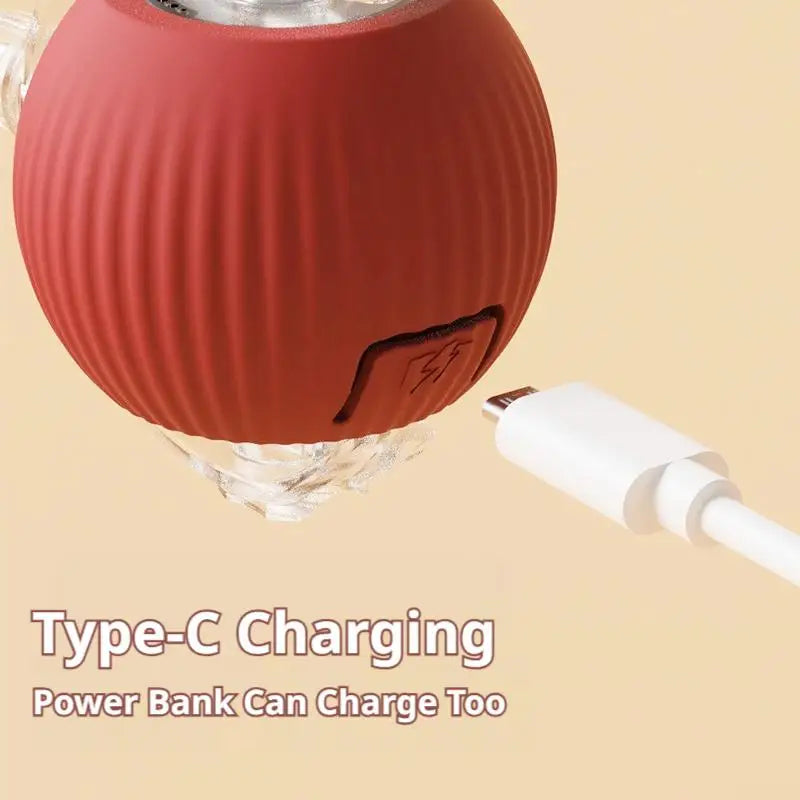 Smart Cat Toys Automatic Rolling Ball With Tail Rope Rechargeable Electric Pet Interactive Toy Cat Training