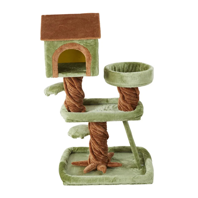 41” Large Cat Tree Tower Luxury Cat House With Scratching Posts Multi-Level Climbing Furniture For Indoor Cats