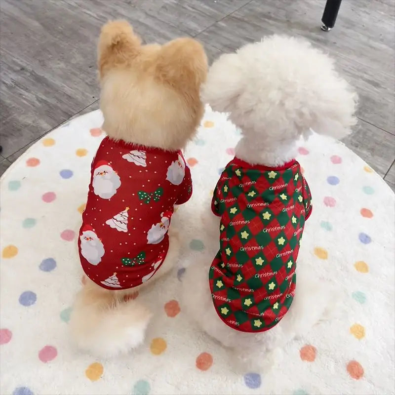 Christmas Dog Sweater CartoonPrint Teddy Bear Pet Hoodie –Cute Cat Puppy Knitted Jumper WarmXmas Costume Outfit Wholesale